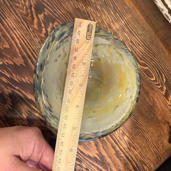 Hand-Blown Glass Trinket Dish or Jewelry Holder, Decorative Hand Blown Art Piece - Picture 9 of 11